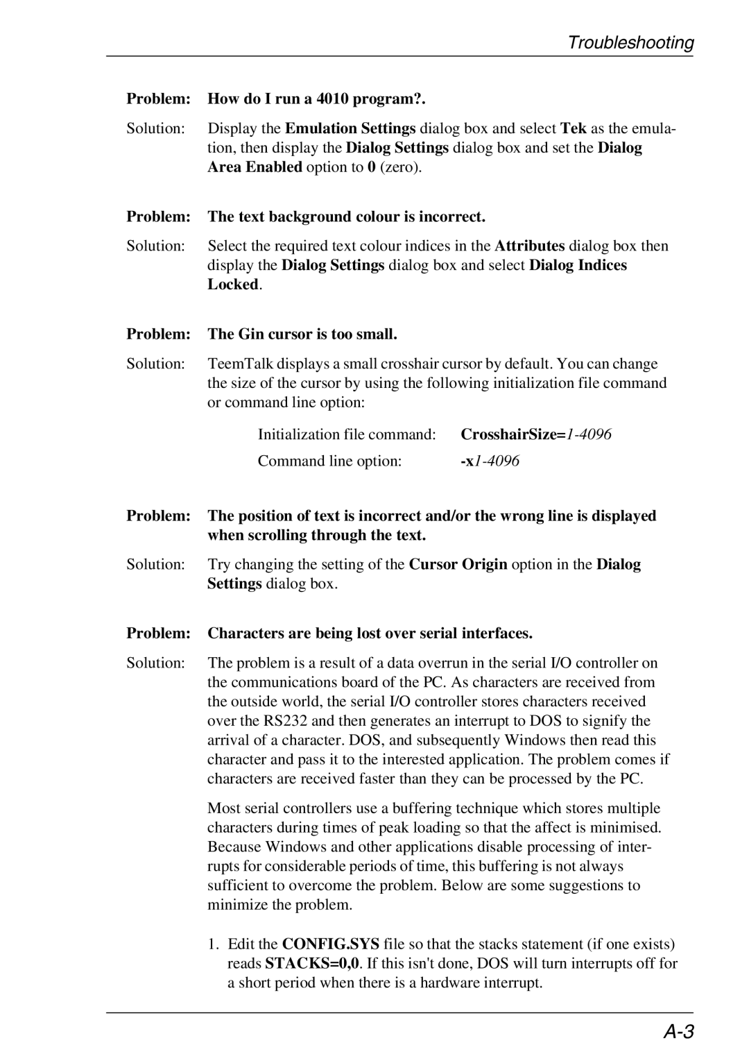 Xerox 07W & -11W, 05W manual Problem How do I run a 4010 program?, Problem The text background colour is incorrect 