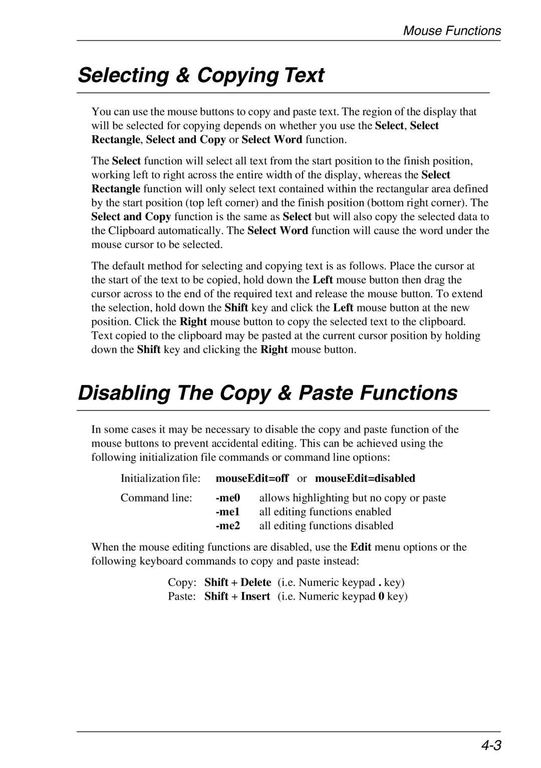 Xerox 07W & -11W, 05W manual Selecting & Copying Text, Disabling The Copy & Paste Functions 