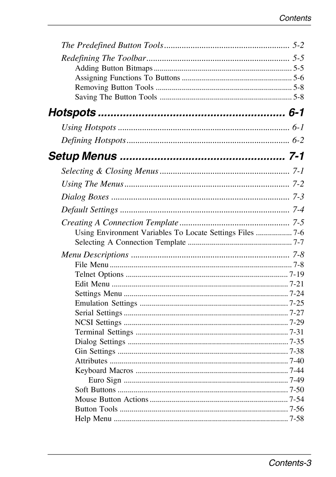 Xerox 07W & -11W, 05W manual Setup Menus, Contents-3 