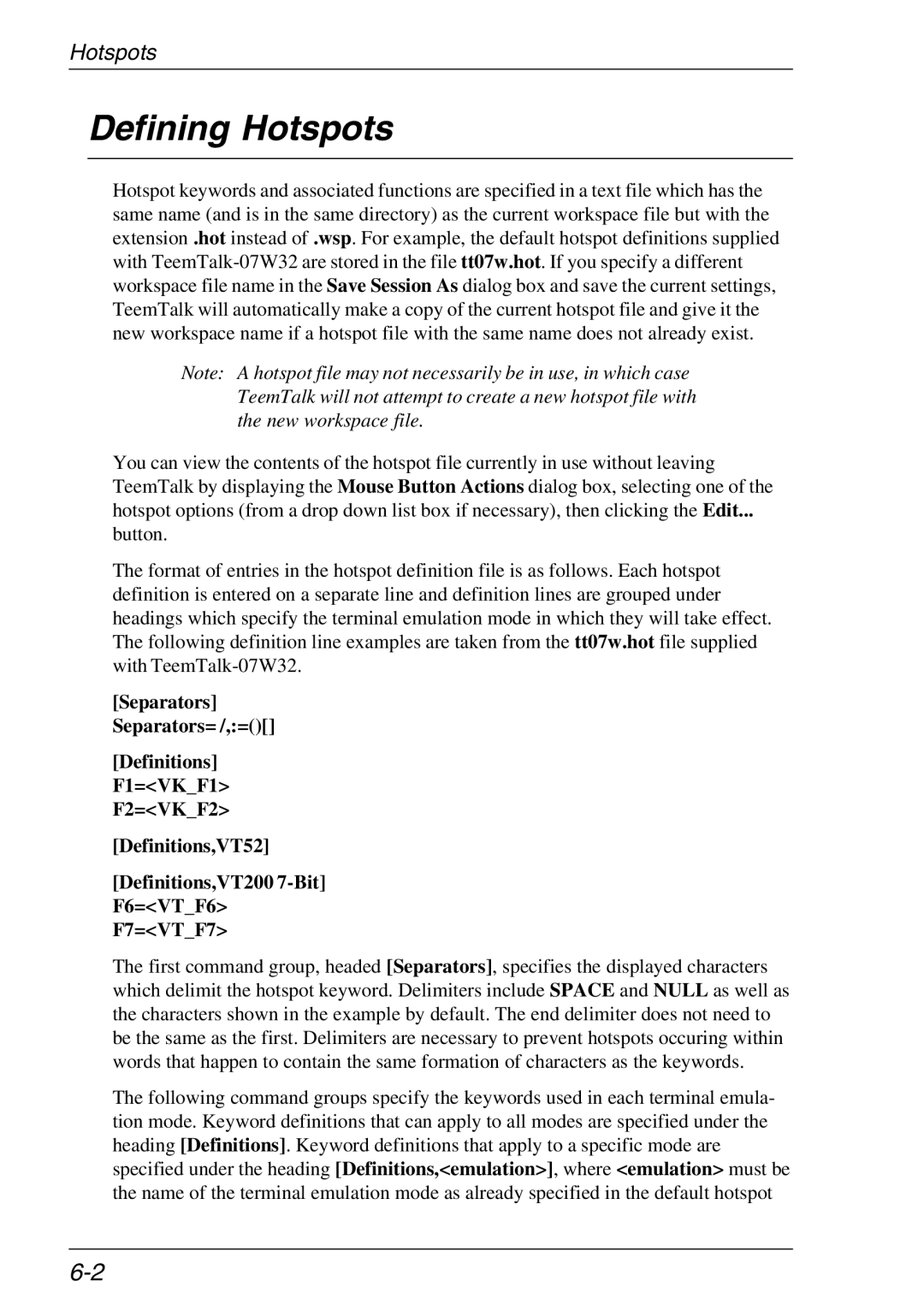 Xerox 05W, 07W & -11W manual Defining Hotspots 