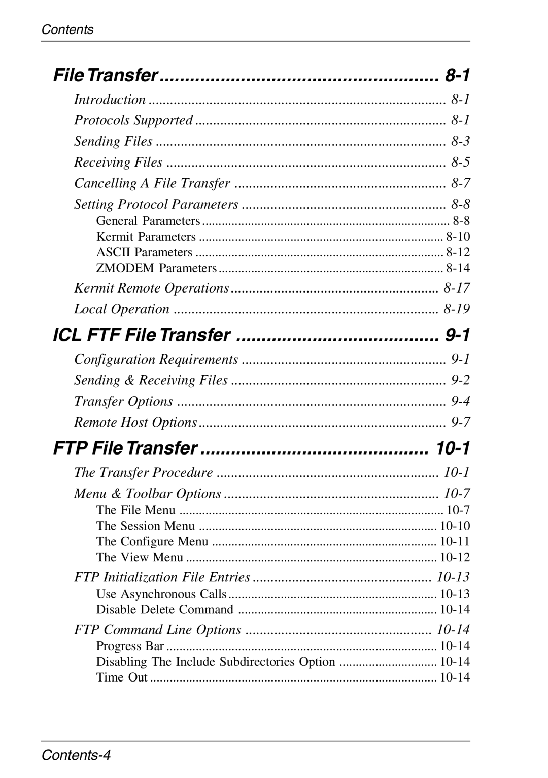 Xerox 05W, 07W & -11W manual File Transfer, Contents-4 