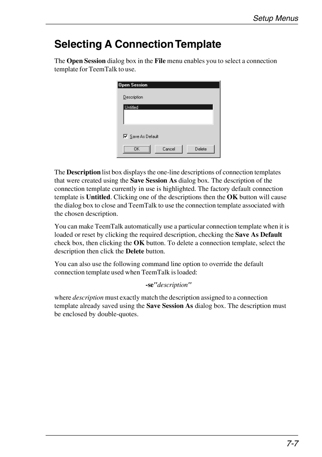 Xerox 07W & -11W, 05W manual Selecting a Connection Template 