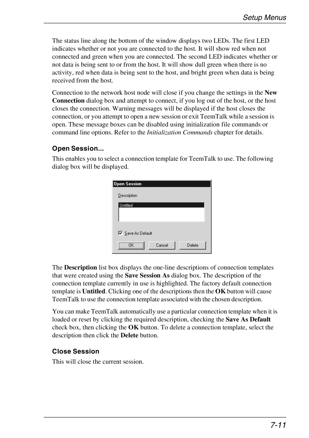 Xerox 07W & -11W, 05W manual Open Session, Close Session 