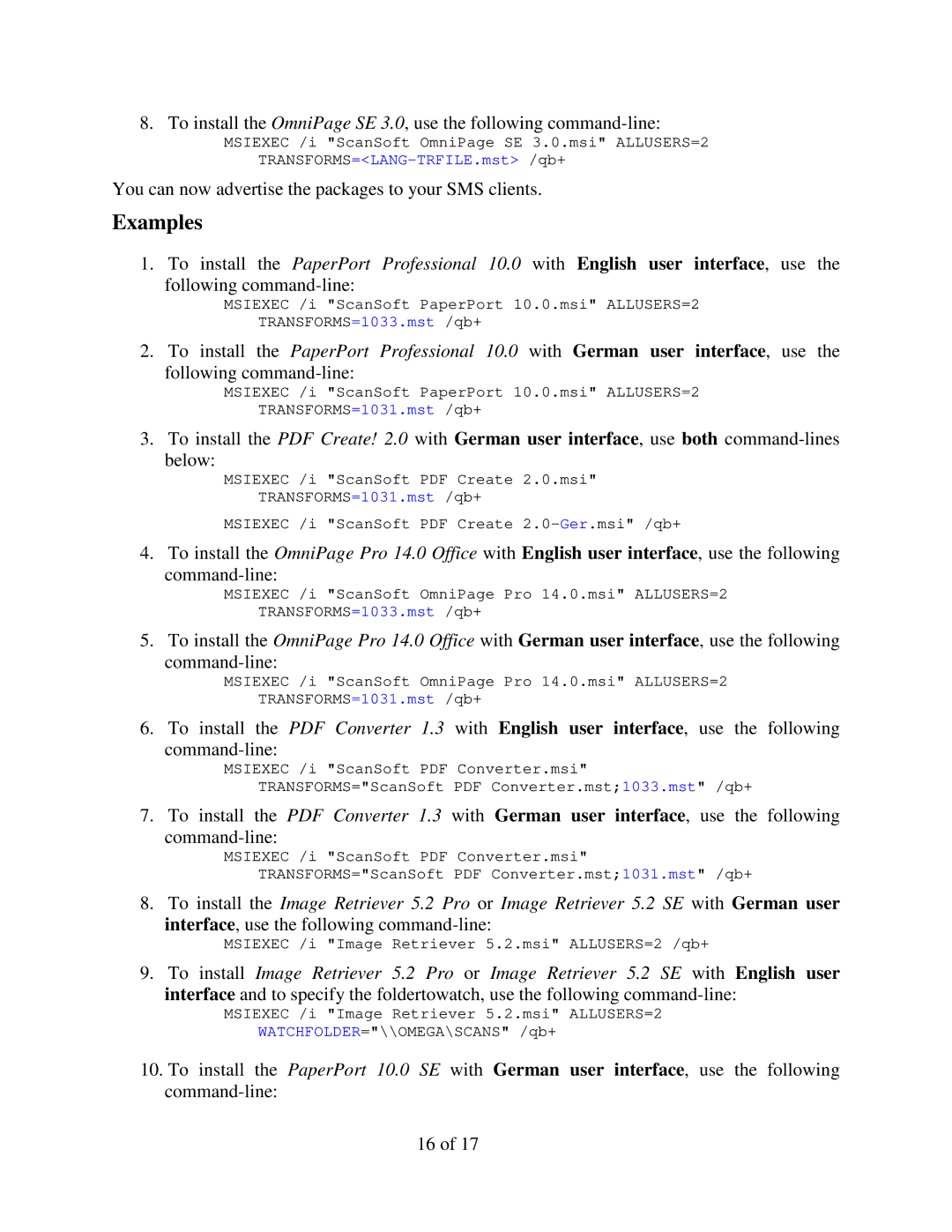 Xerox 098S04703 manual Examples 