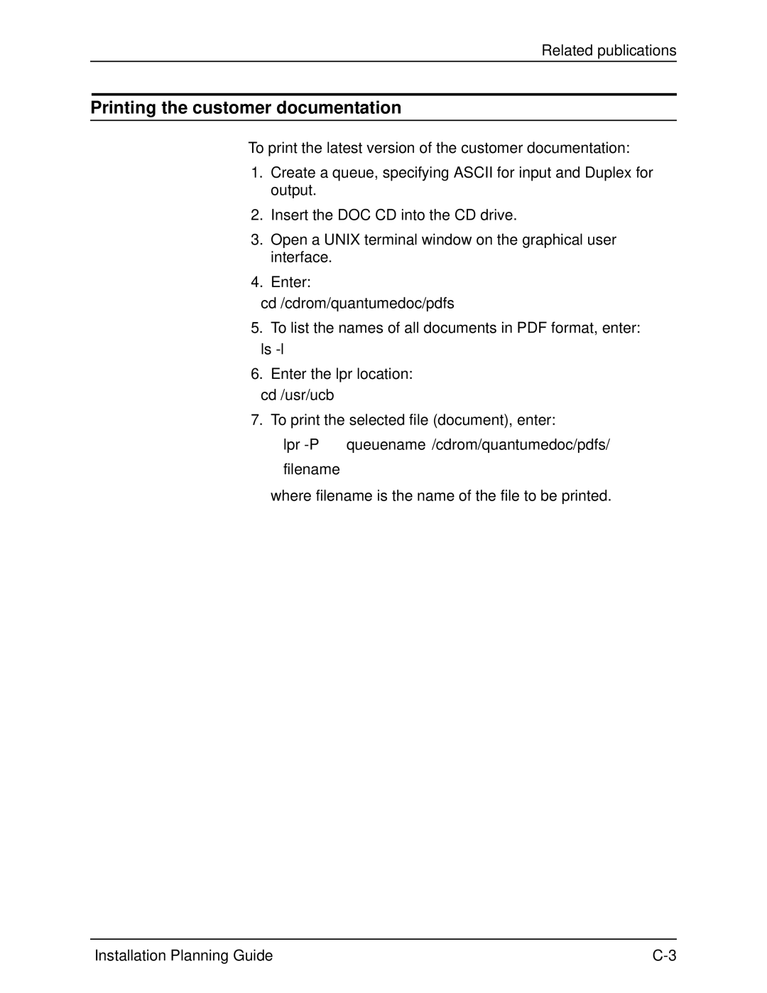 Xerox 115, 100, 155, 135 manual Printing the customer documentation, Filename 