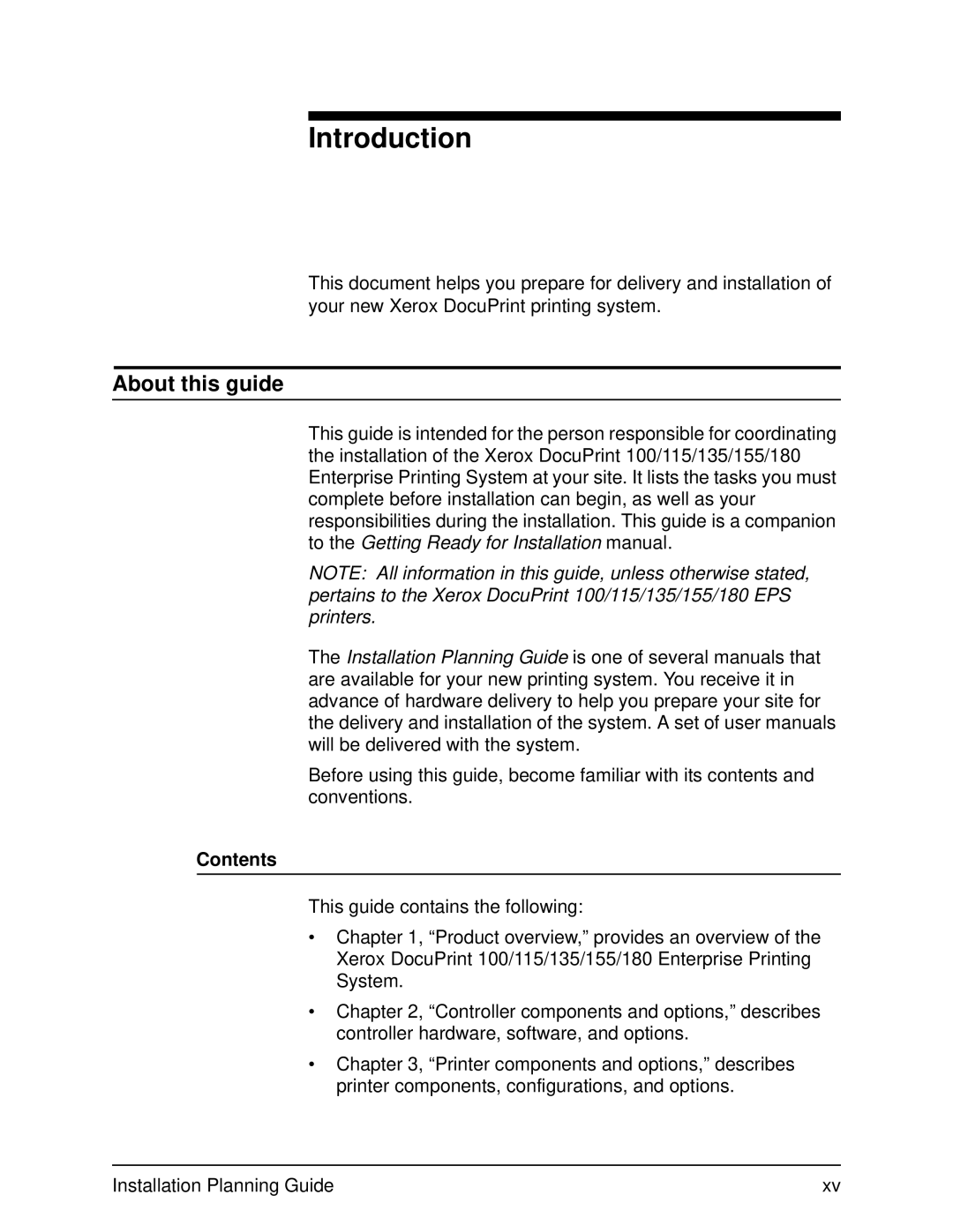 Xerox 115, 100, 155, 135 manual Introduction, About this guide, Contents 