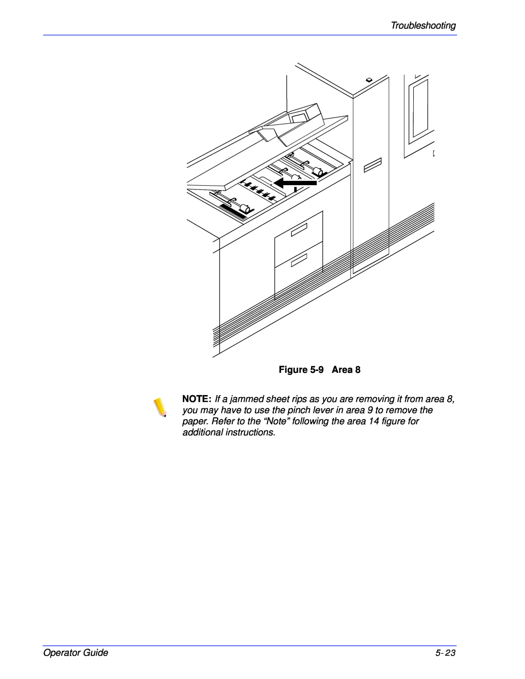 Xerox 180 EPS, 100 manual Troubleshooting, 9Area, Operator Guide 