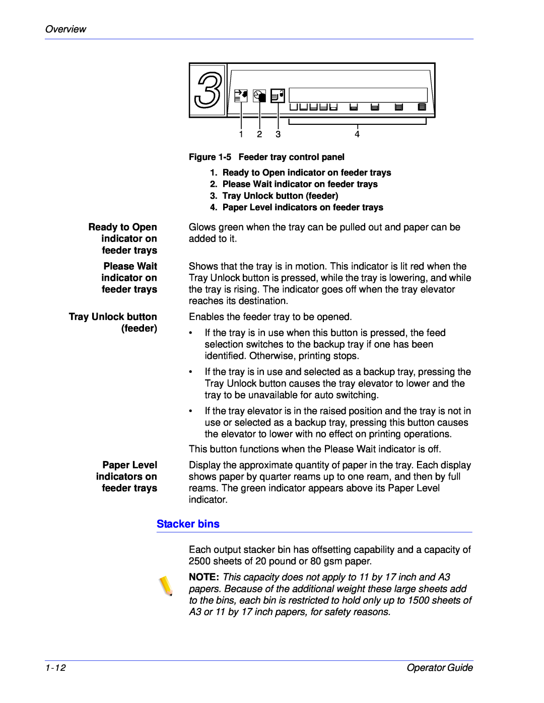 Xerox 100, 180 EPS manual Stacker bins, Overview 