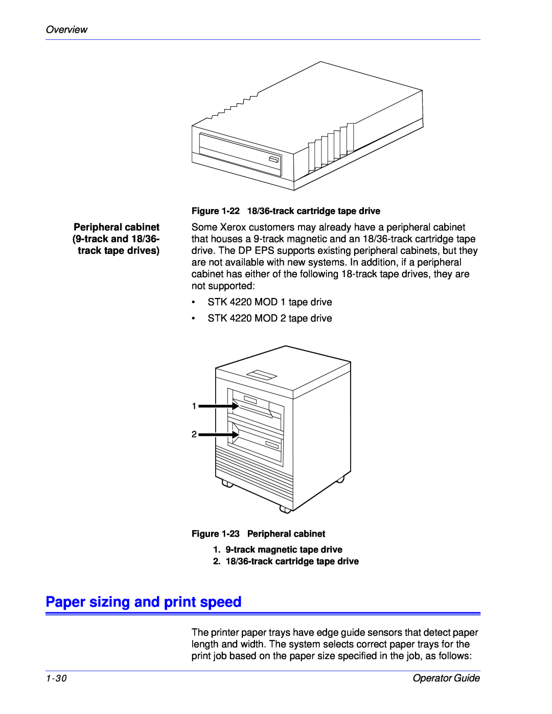 Xerox 100, 180 EPS manual Paper sizing and print speed, Overview 