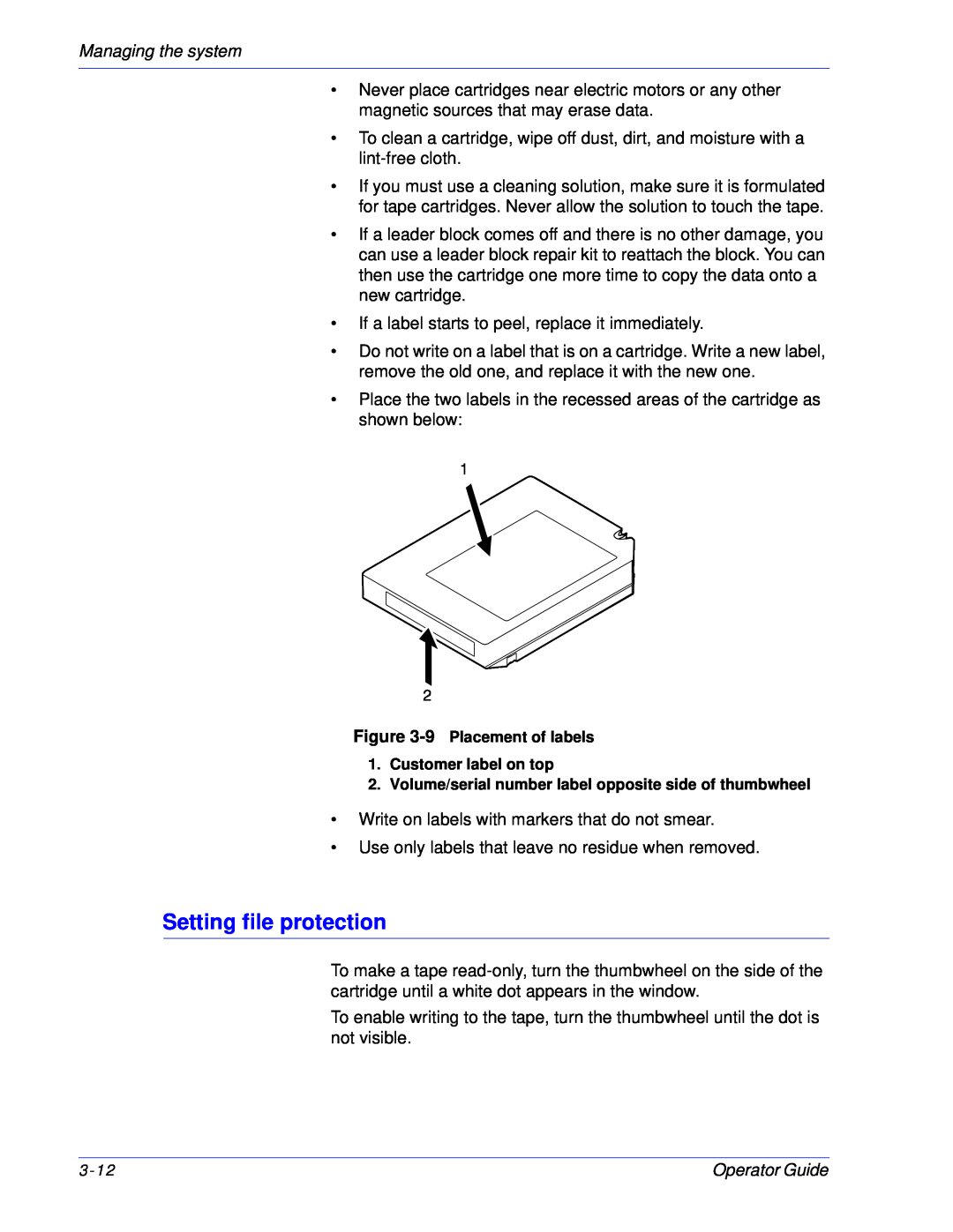 Xerox 100, 180 EPS manual Setting file protection, Managing the system 