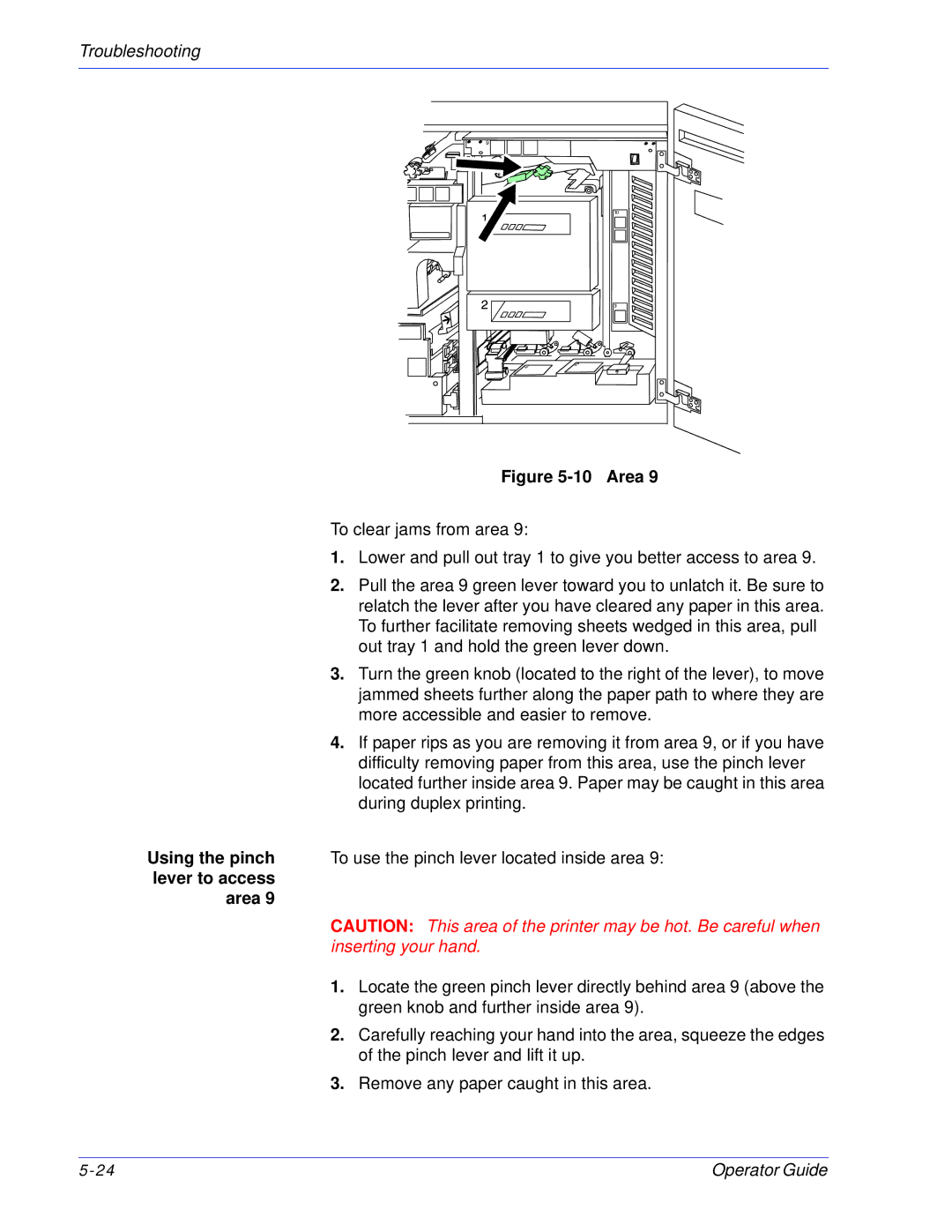 Xerox 100, 180 EPS manual Area 