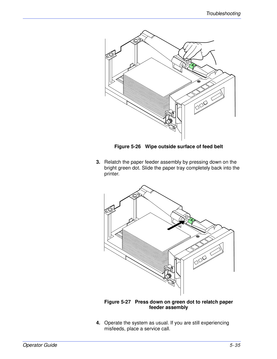 Xerox 180 EPS, 100 manual Wipe outside surface of feed belt 