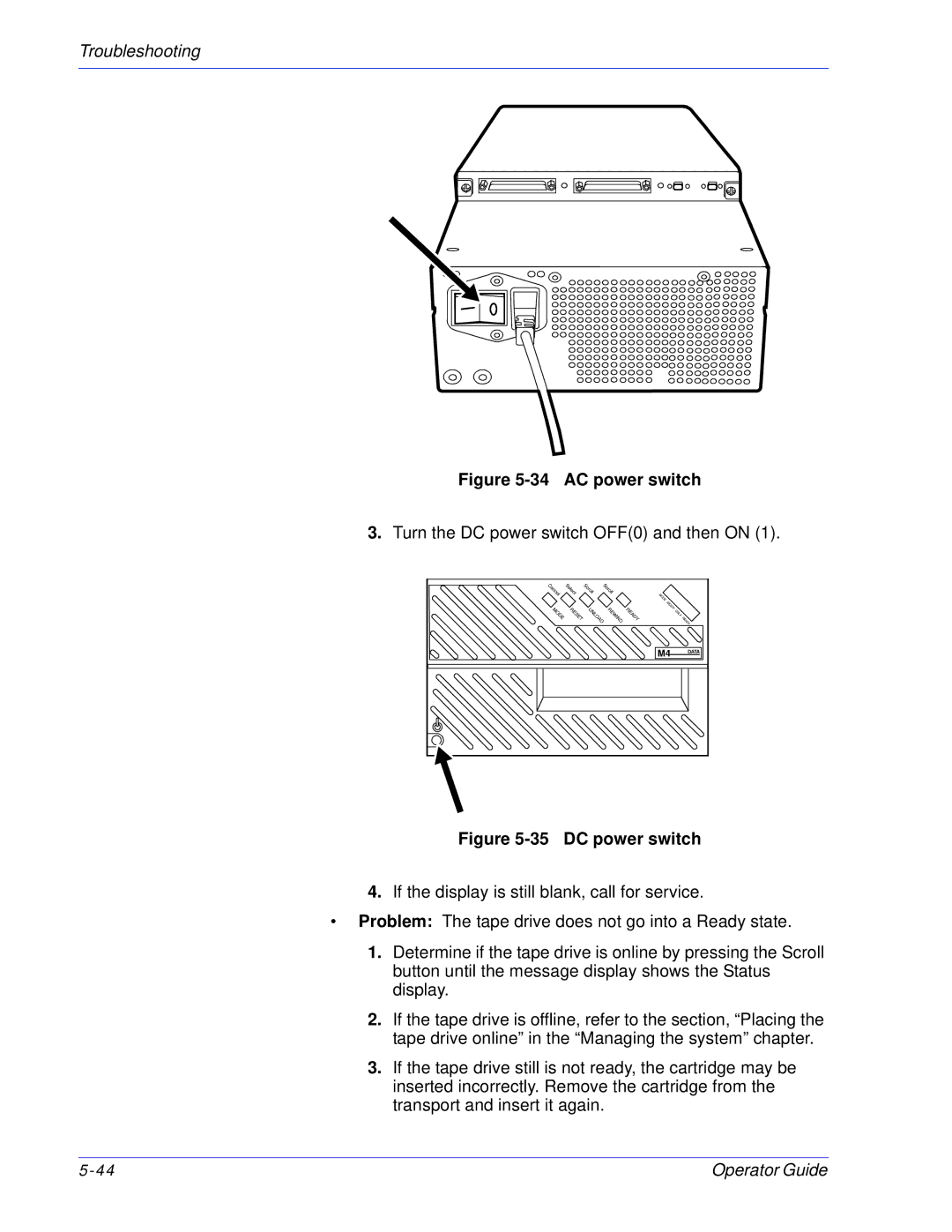 Xerox 100, 180 EPS manual AC power switch 