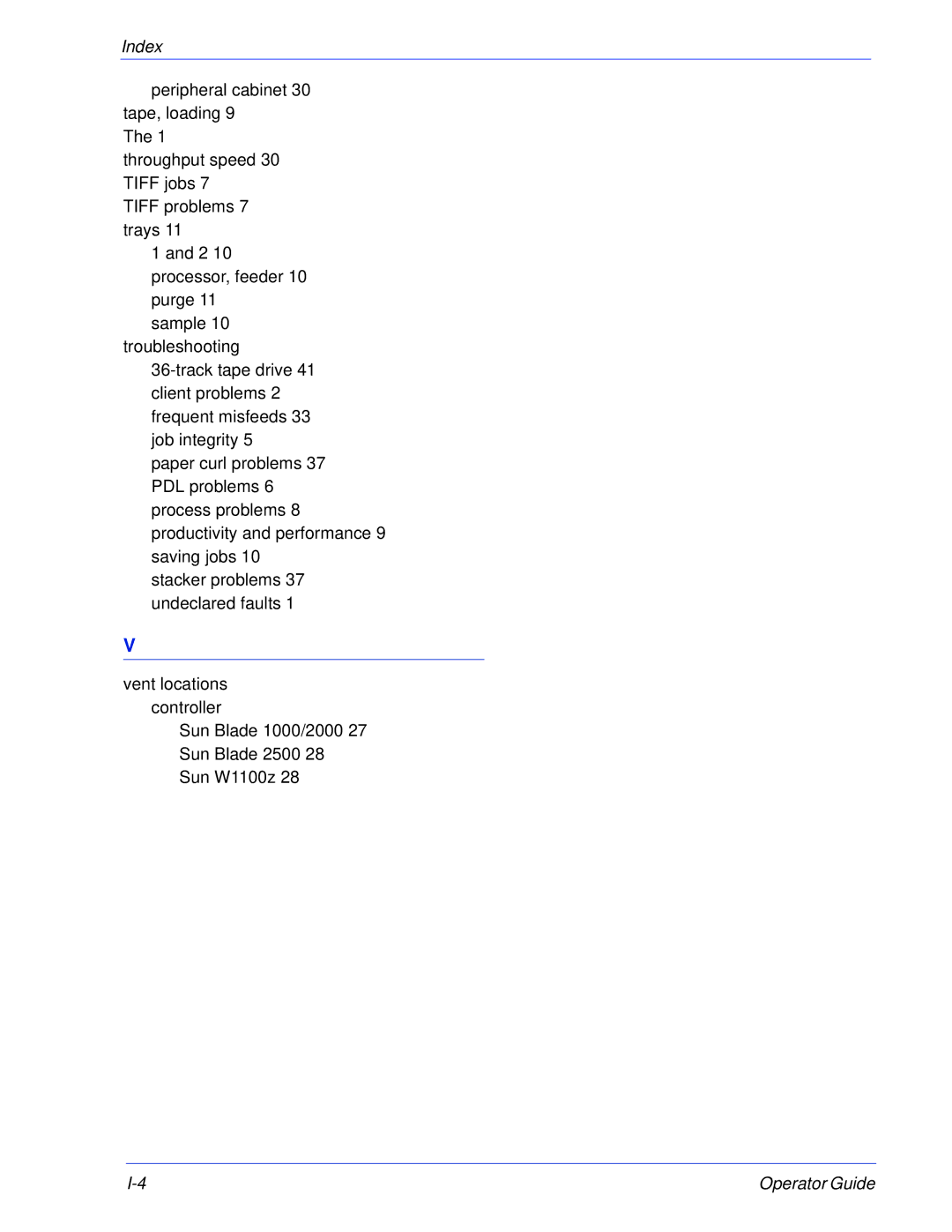 Xerox 100, 180 EPS manual Index 