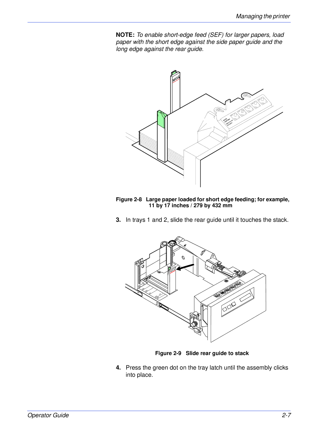 Xerox 180 EPS, 100 manual Slide rear guide to stack 