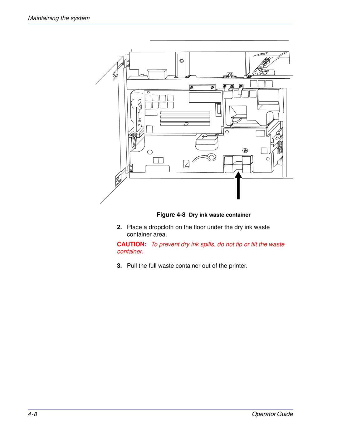 Xerox 100, 180 EPS manual 8Dry ink waste container 