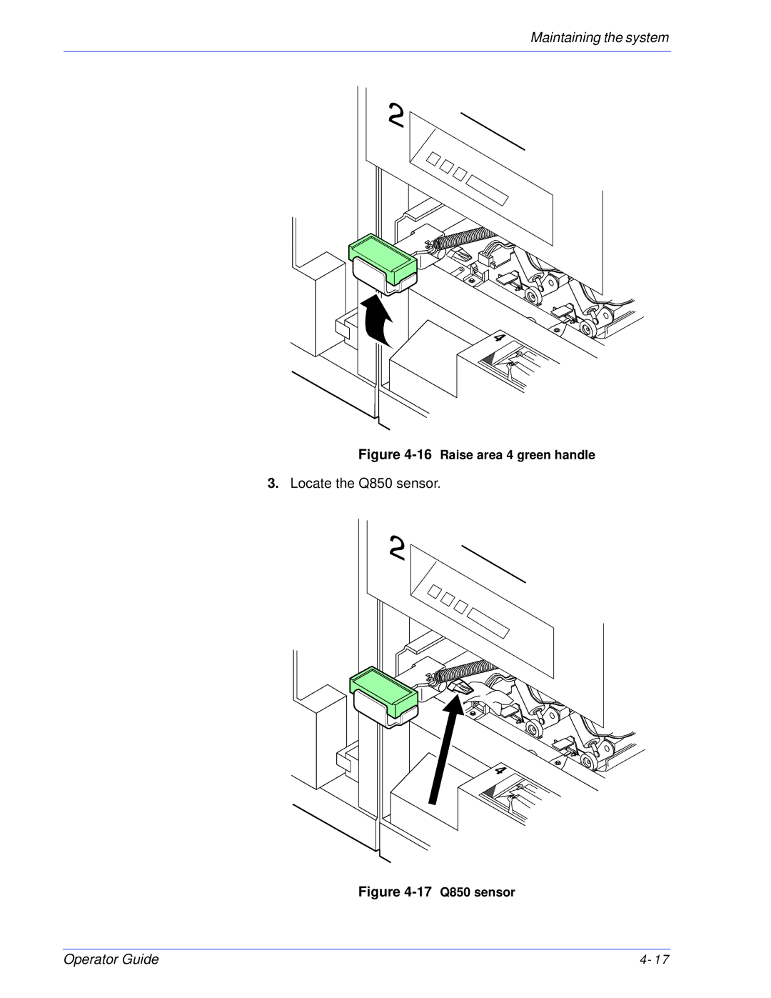 Xerox 180 EPS, 100 manual 17 Q850 sensor 