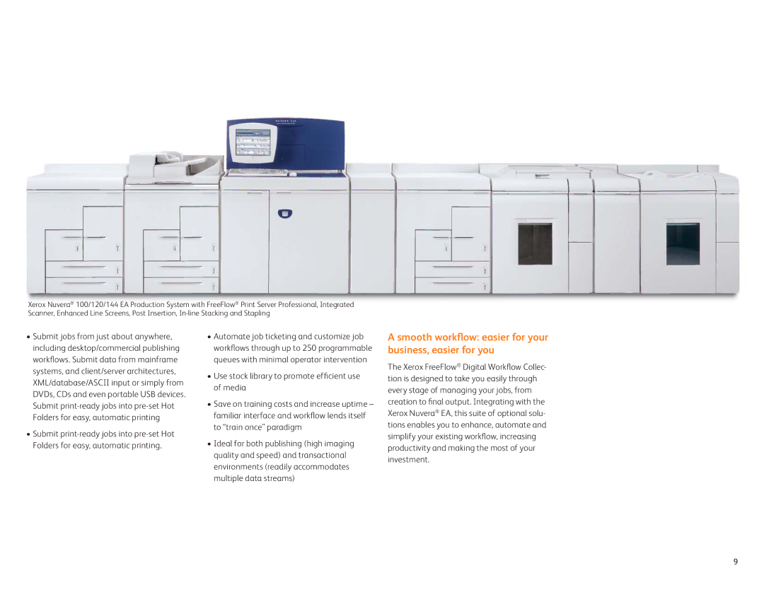 Xerox 100 EA, 144 EA, 120 EA manual Smooth workﬂow easier for your business, easier for you 