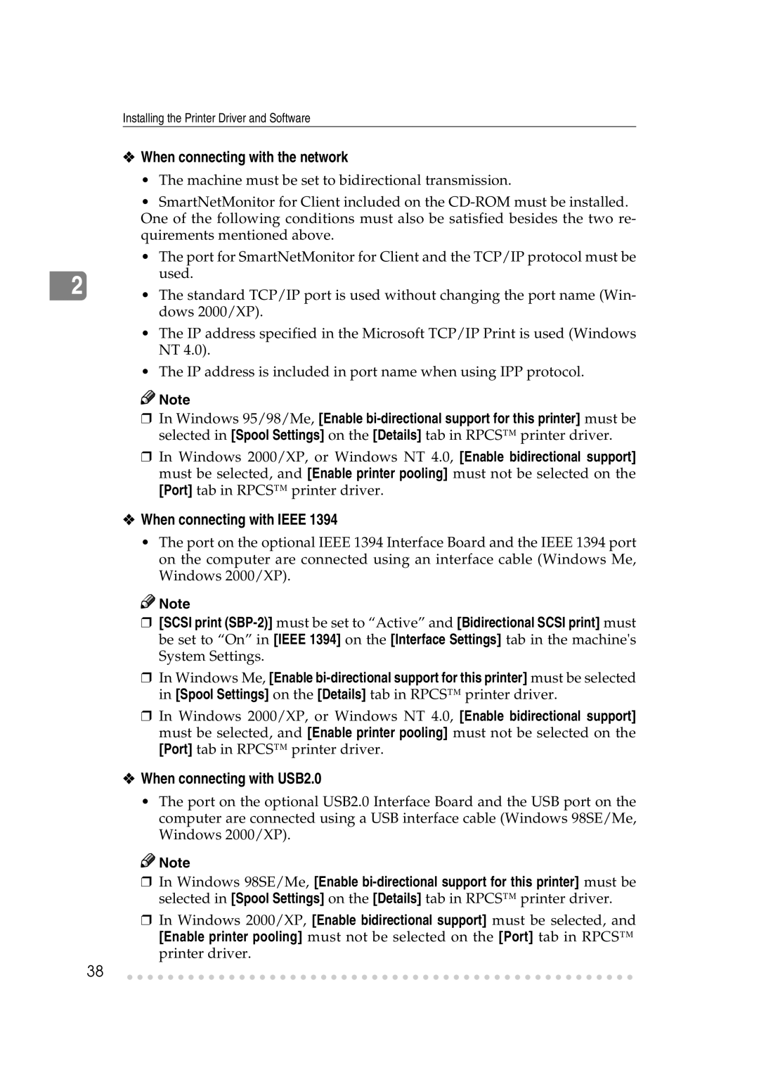 Xerox 1075 manual When connecting with the network, When connecting with Ieee, When connecting with USB2.0 