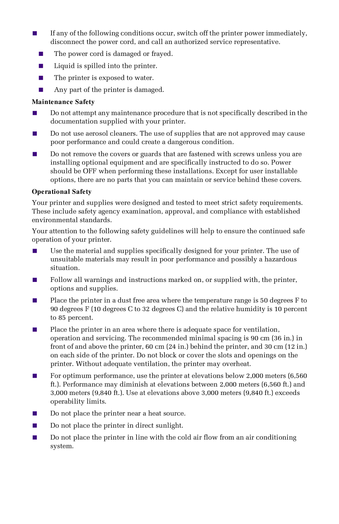 Xerox 1235 manual Maintenance Safety 