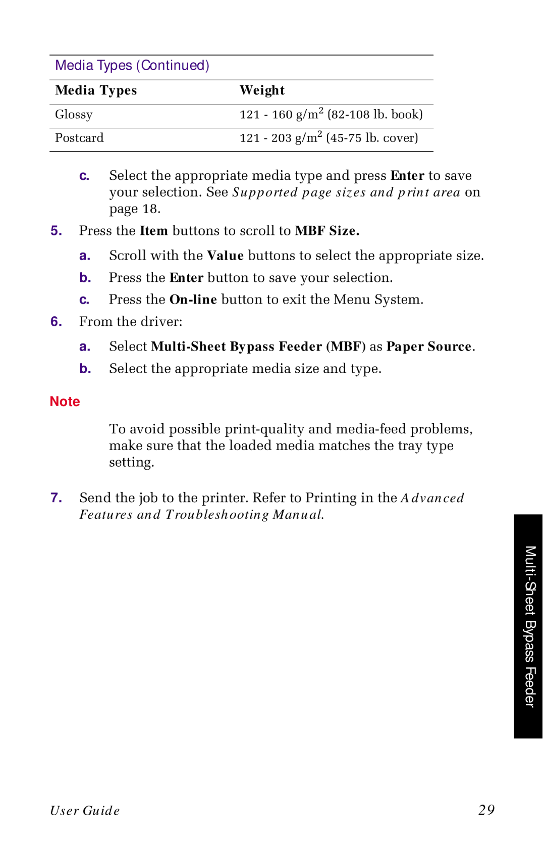 Xerox 1235 manual Select Multi-Sheet Bypass Feeder MBF as Paper Source 