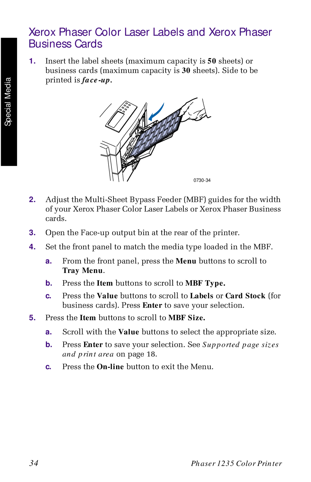 Xerox 1235 manual 0730-34 