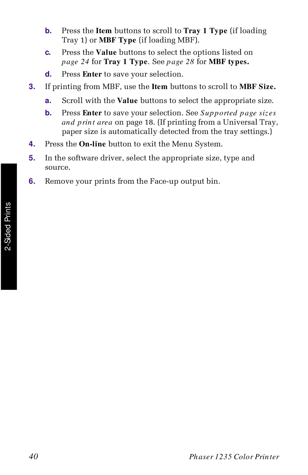 Xerox 1235 manual Sided Prints 