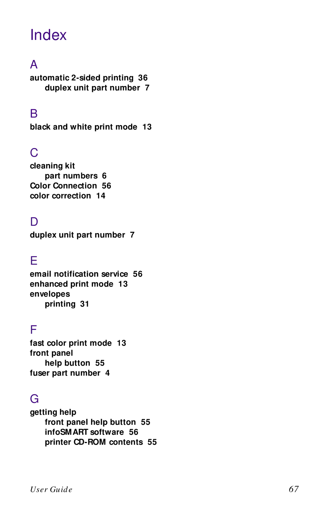 Xerox 1235 manual Index 