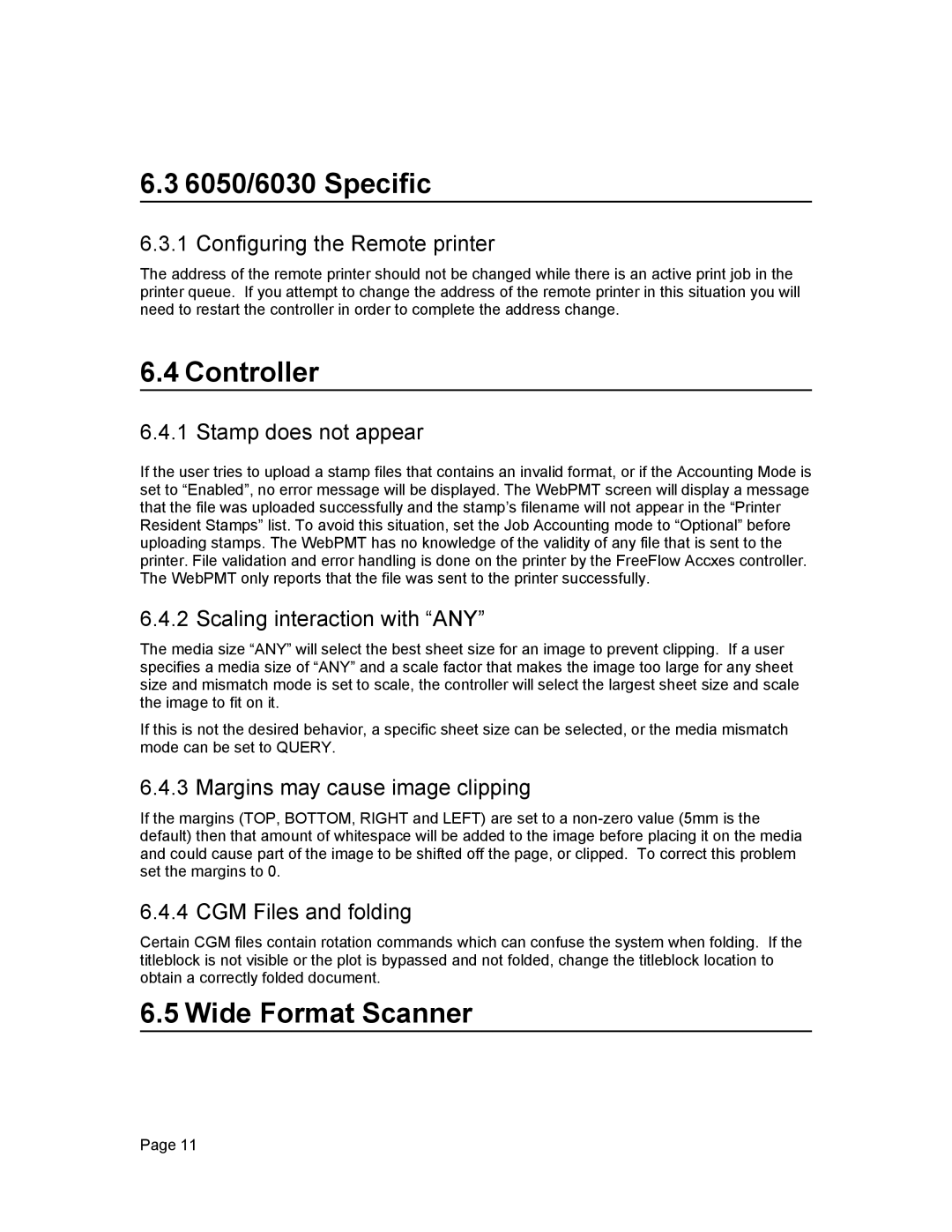 Xerox 12.7 B 114 manual 6050/6030 Specific, Controller, Wide Format Scanner 