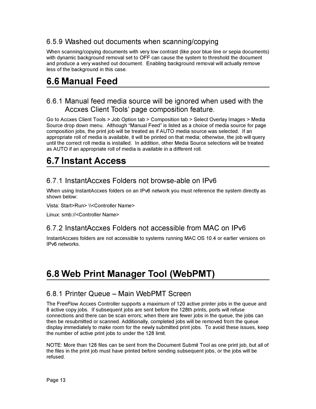 Xerox 12.7 B 114 manual Manual Feed, Instant Access, Web Print Manager Tool WebPMT 