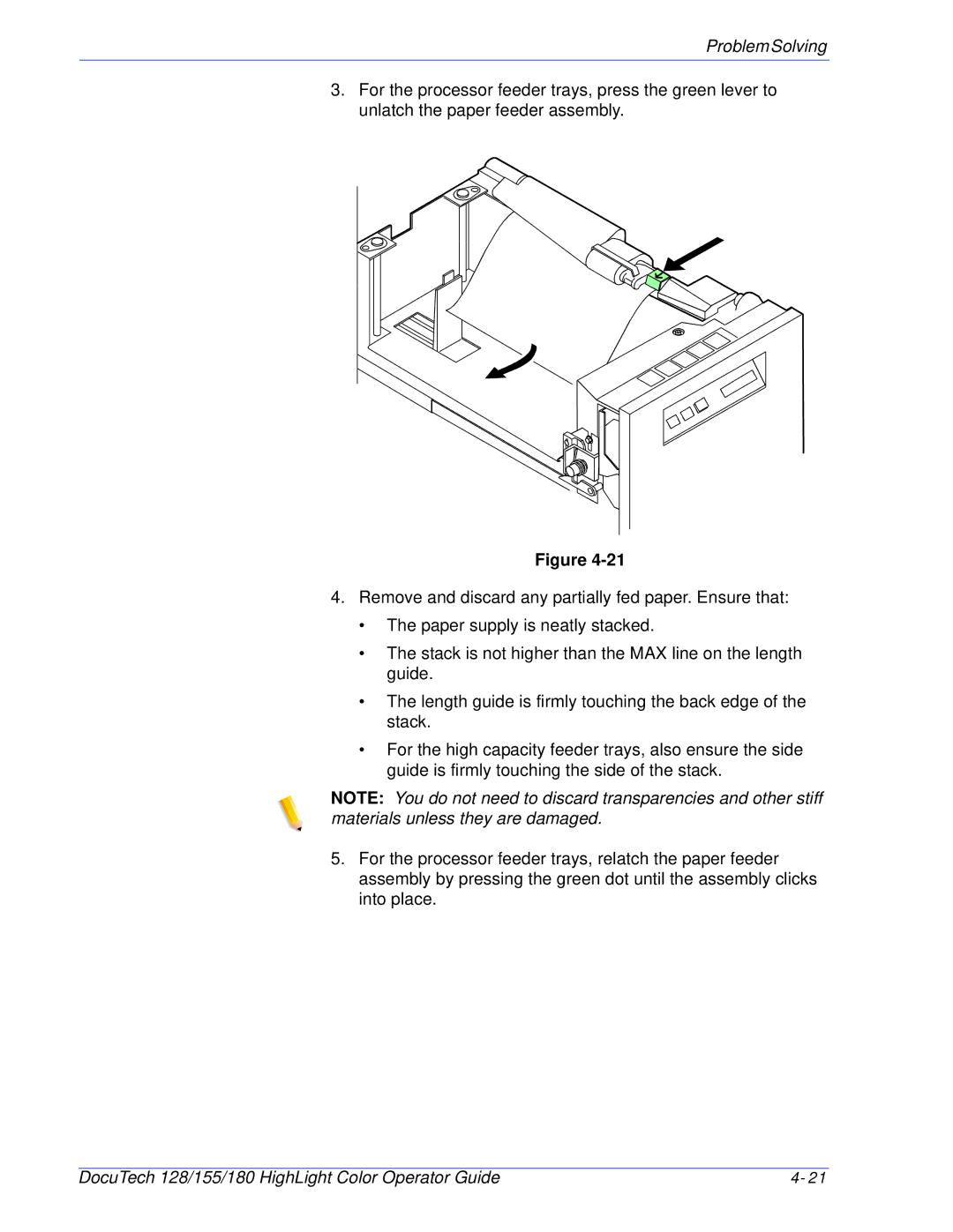 Xerox 128 manual ProblemSolving 