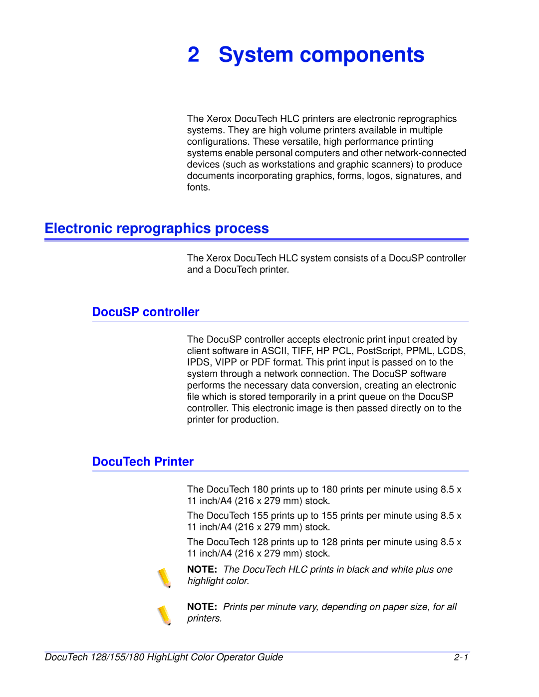 Xerox 128 manual Electronic reprographics process, DocuSP controller DocuTech Printer 