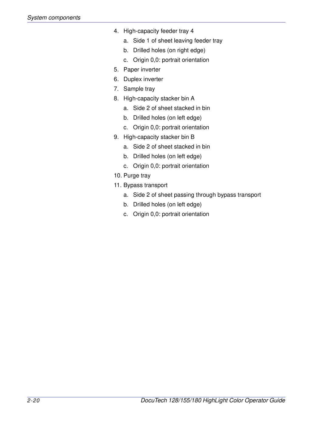 Xerox 128 manual System components 