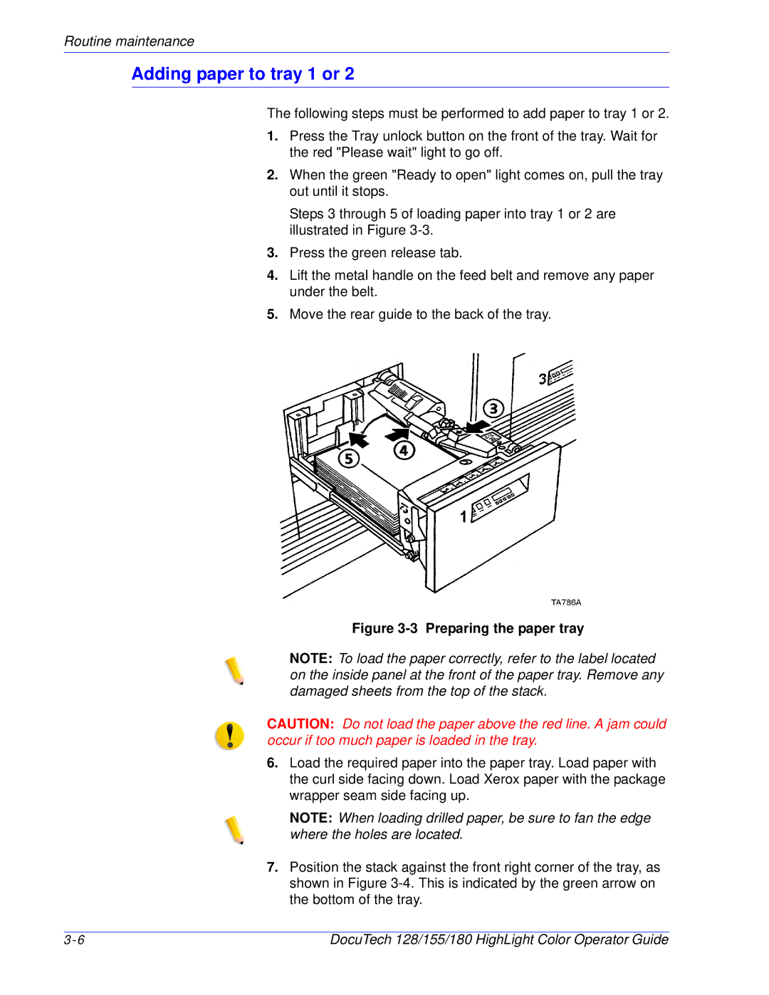 Xerox 128 manual Adding paper to tray 1 or, Preparing the paper tray 