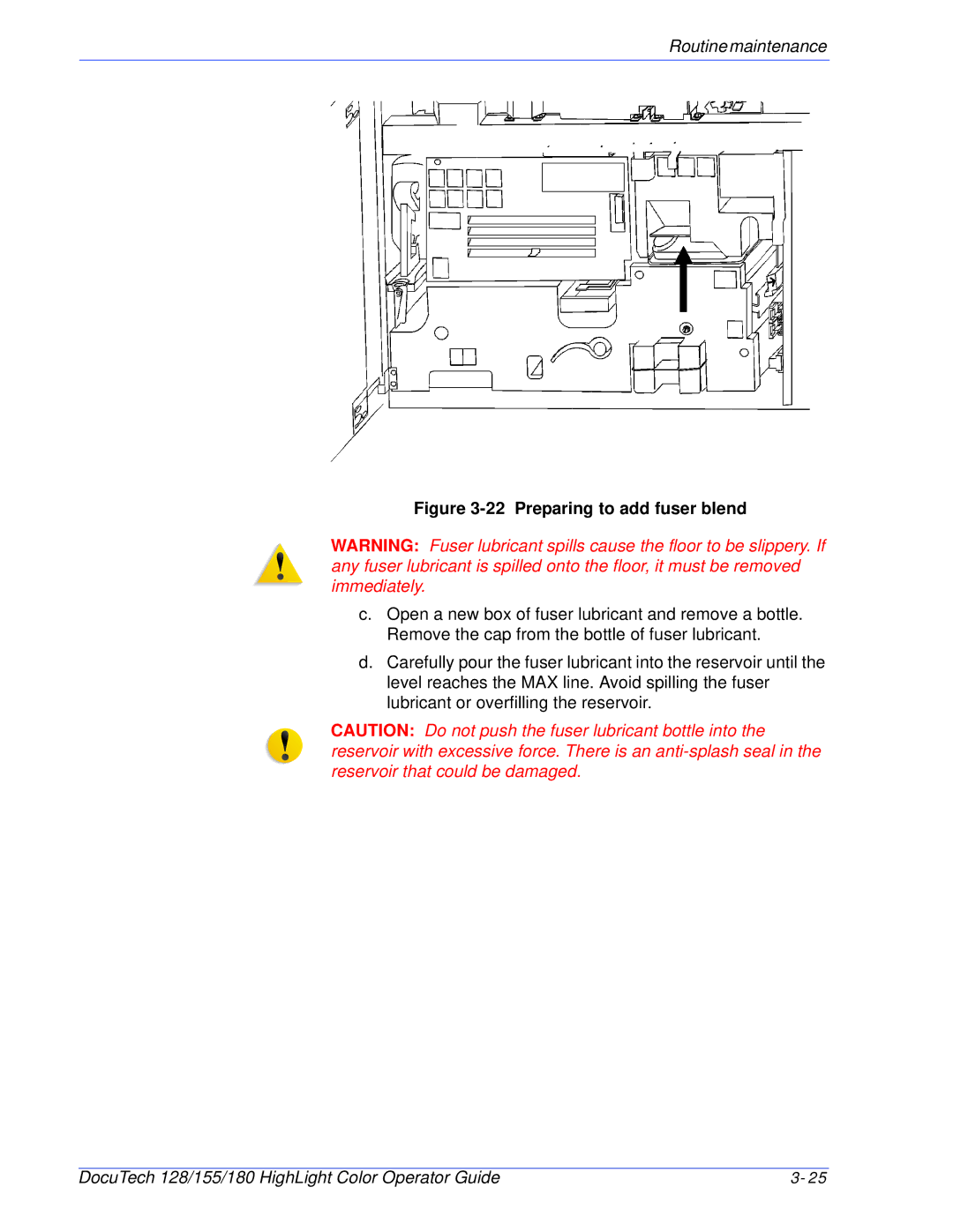 Xerox 128 manual Preparing to add fuser blend 