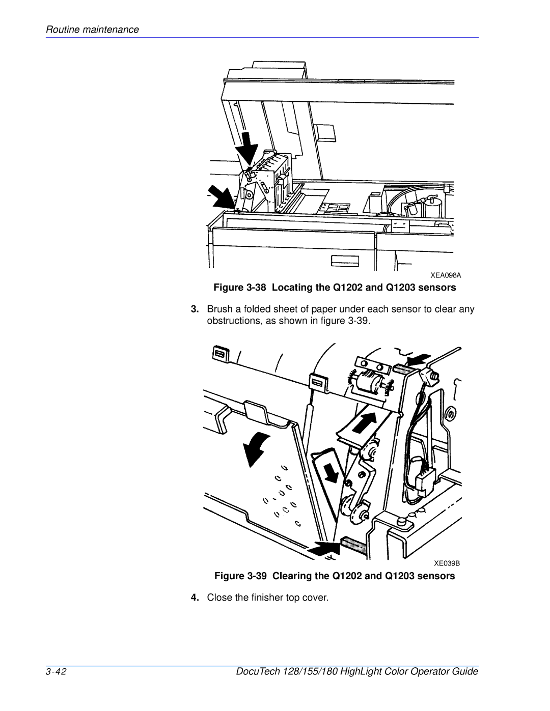 Xerox 128 manual Locating the Q1202 and Q1203 sensors 