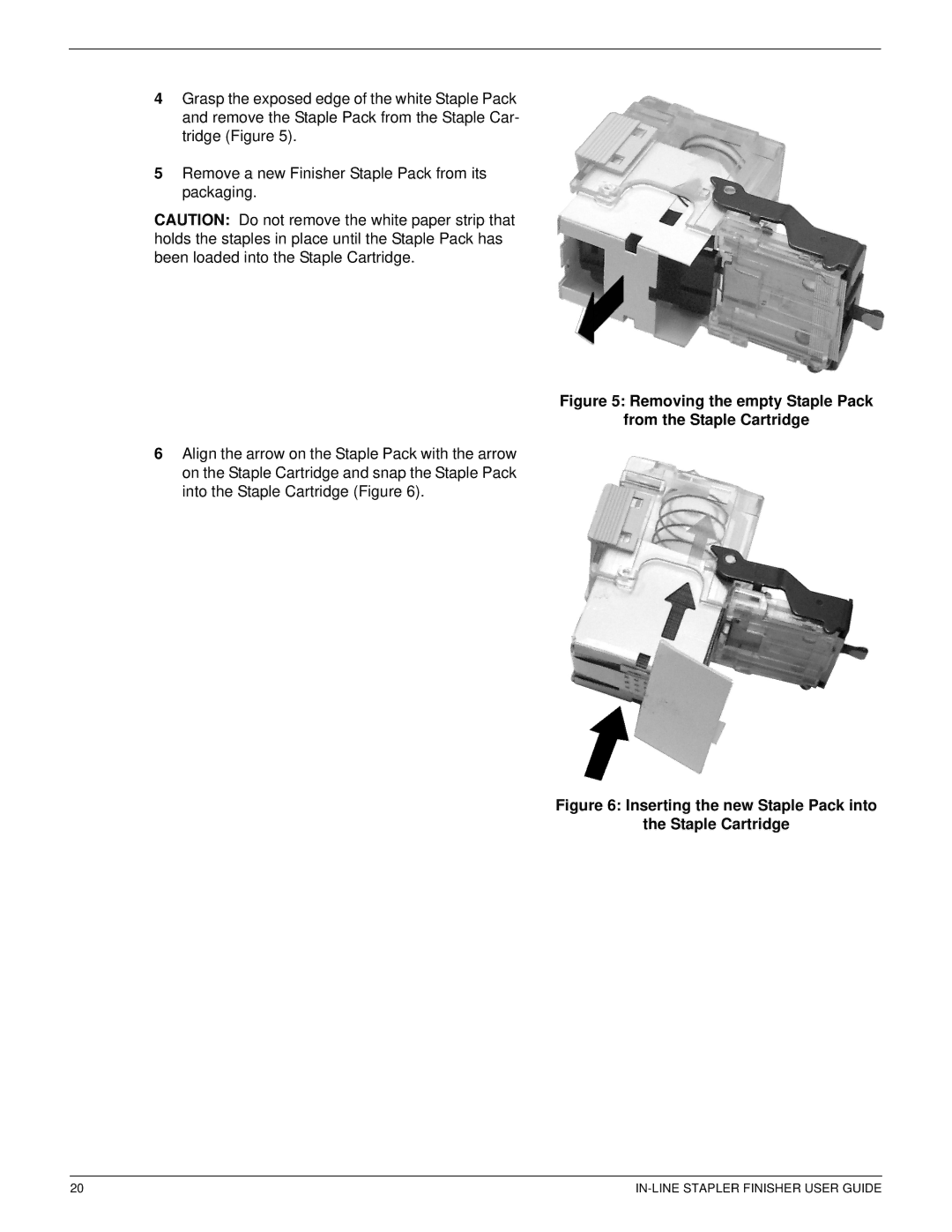 Xerox 12CP manual Removing the empty Staple Pack From the Staple Cartridge 