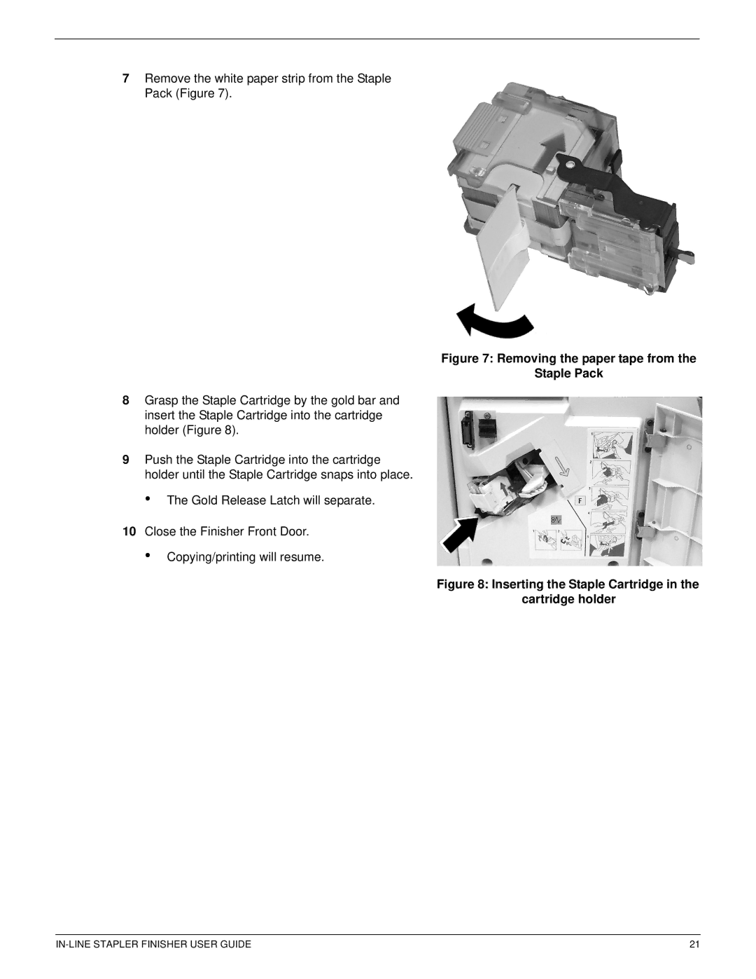 Xerox 12CP manual Removing the paper tape from Staple Pack 