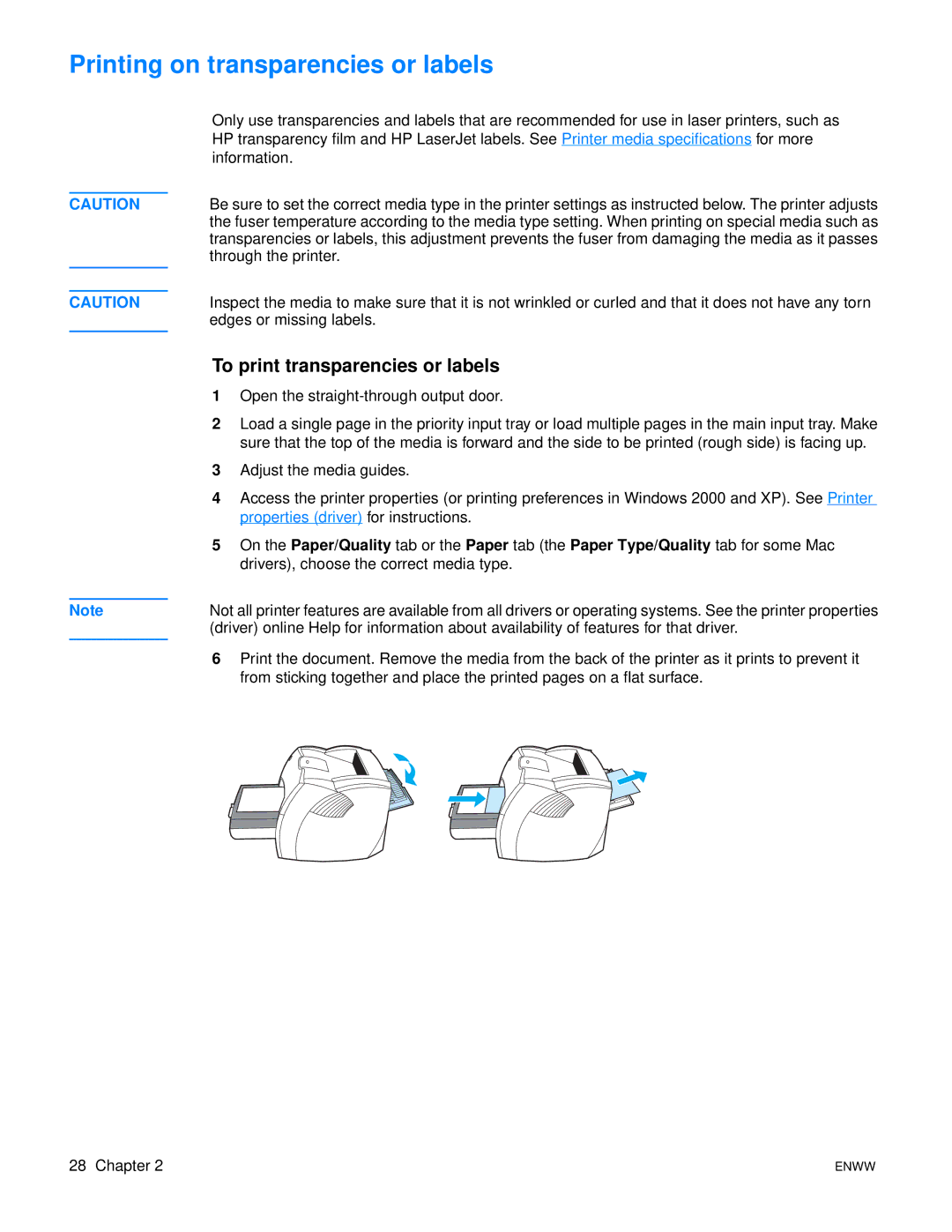 Xerox 1300 series, 1150 manual Printing on transparencies or labels, To print transparencies or labels 