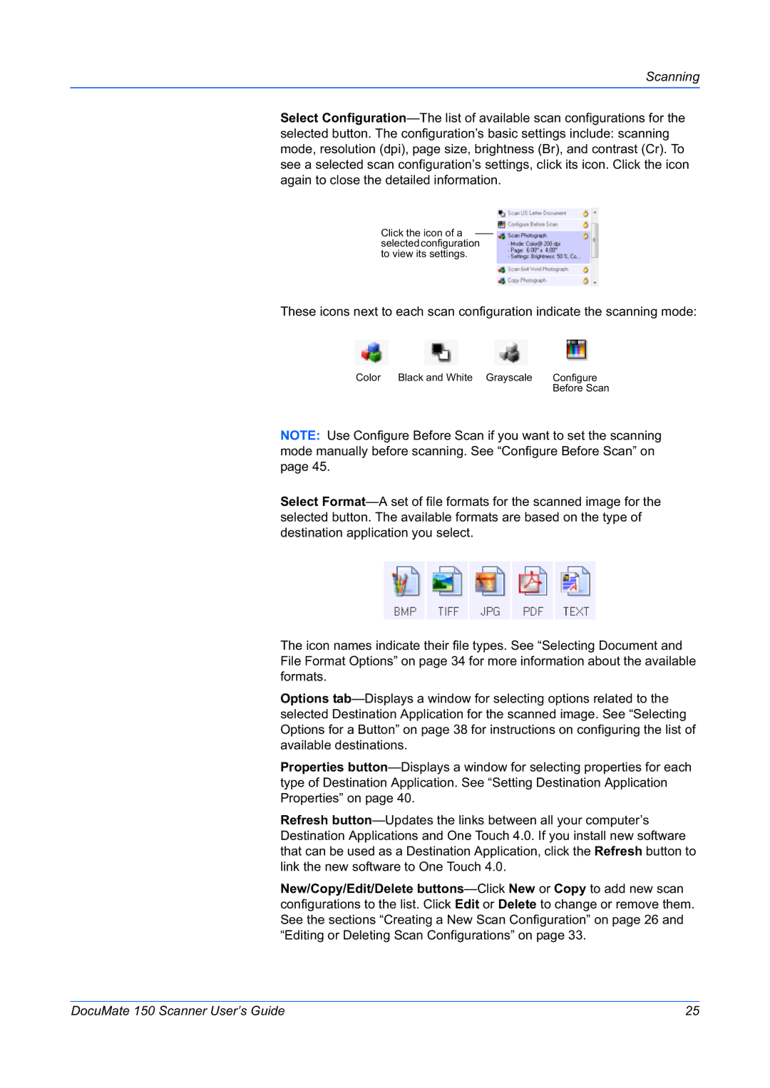 Xerox 150 manual Color Black and White Grayscale Configure 