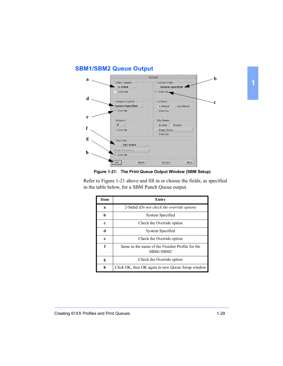 Xerox 16 Series manual SBM1/SBM2 Queue Output 