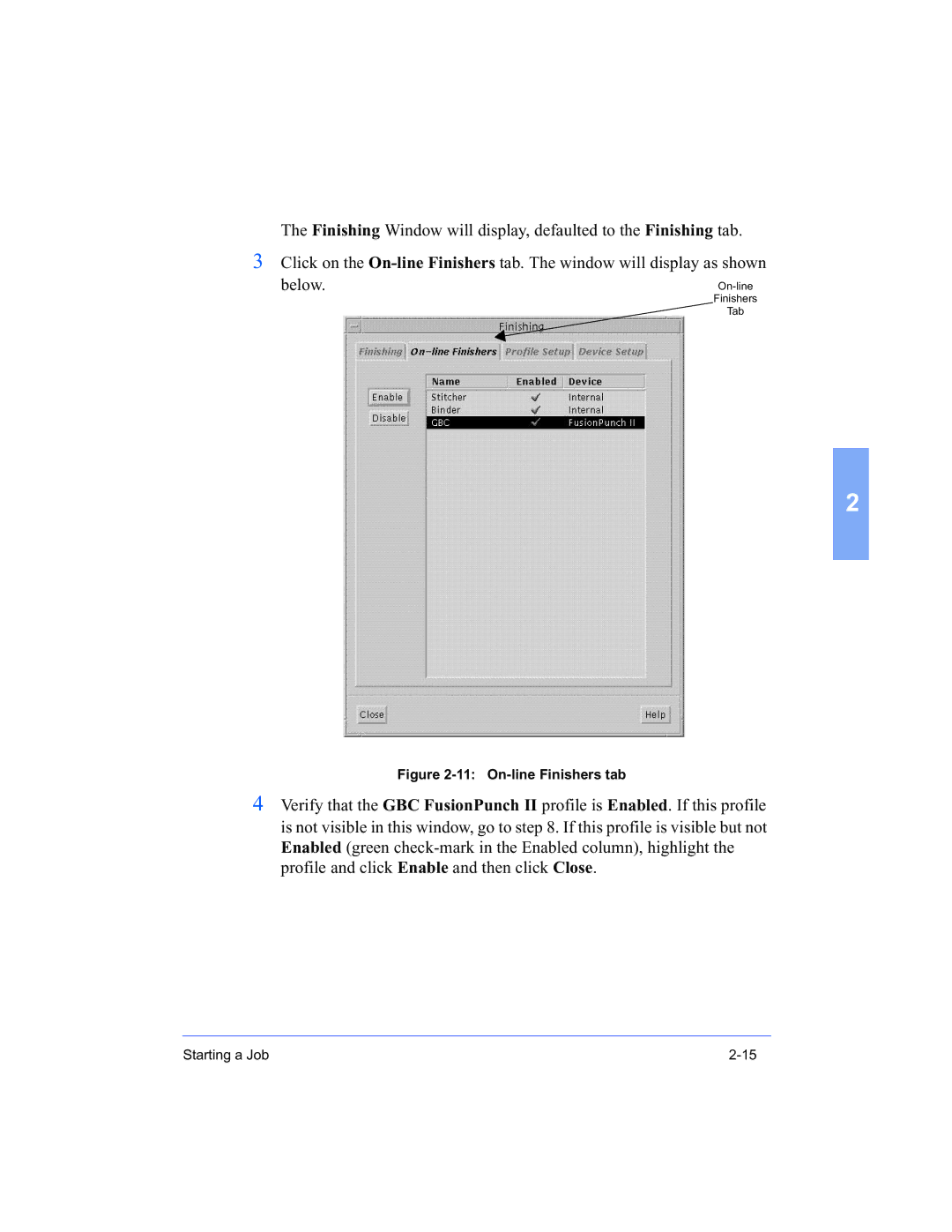 Xerox 16 Series manual On-line Finishers tab 