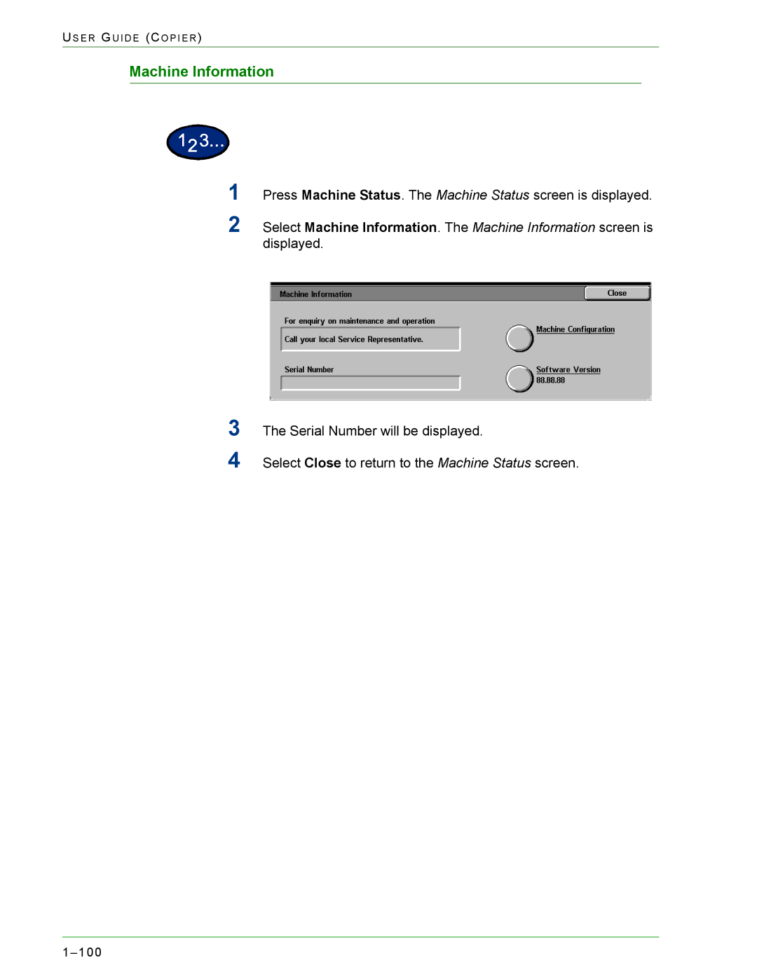 Xerox 1632, 2240 manual Machine Information 