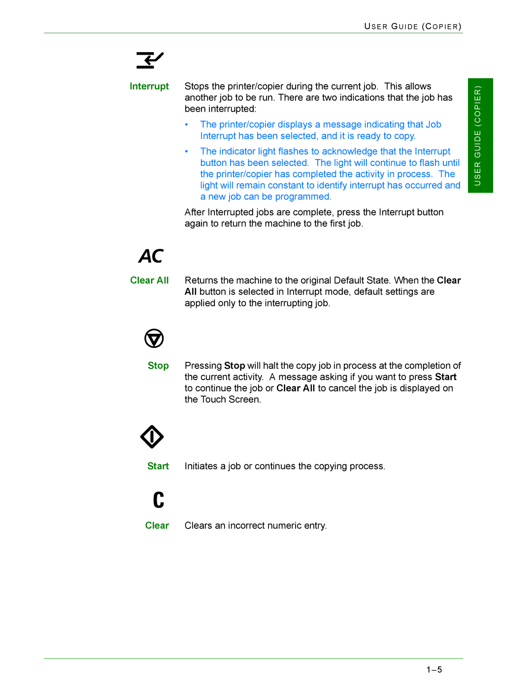 Xerox 2240, 1632 manual User Guide Copier 