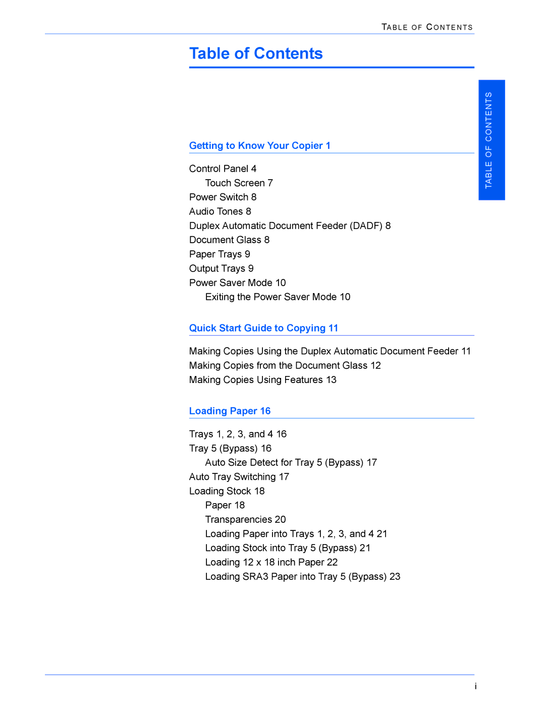 Xerox 2240, 1632 manual Table of Contents 