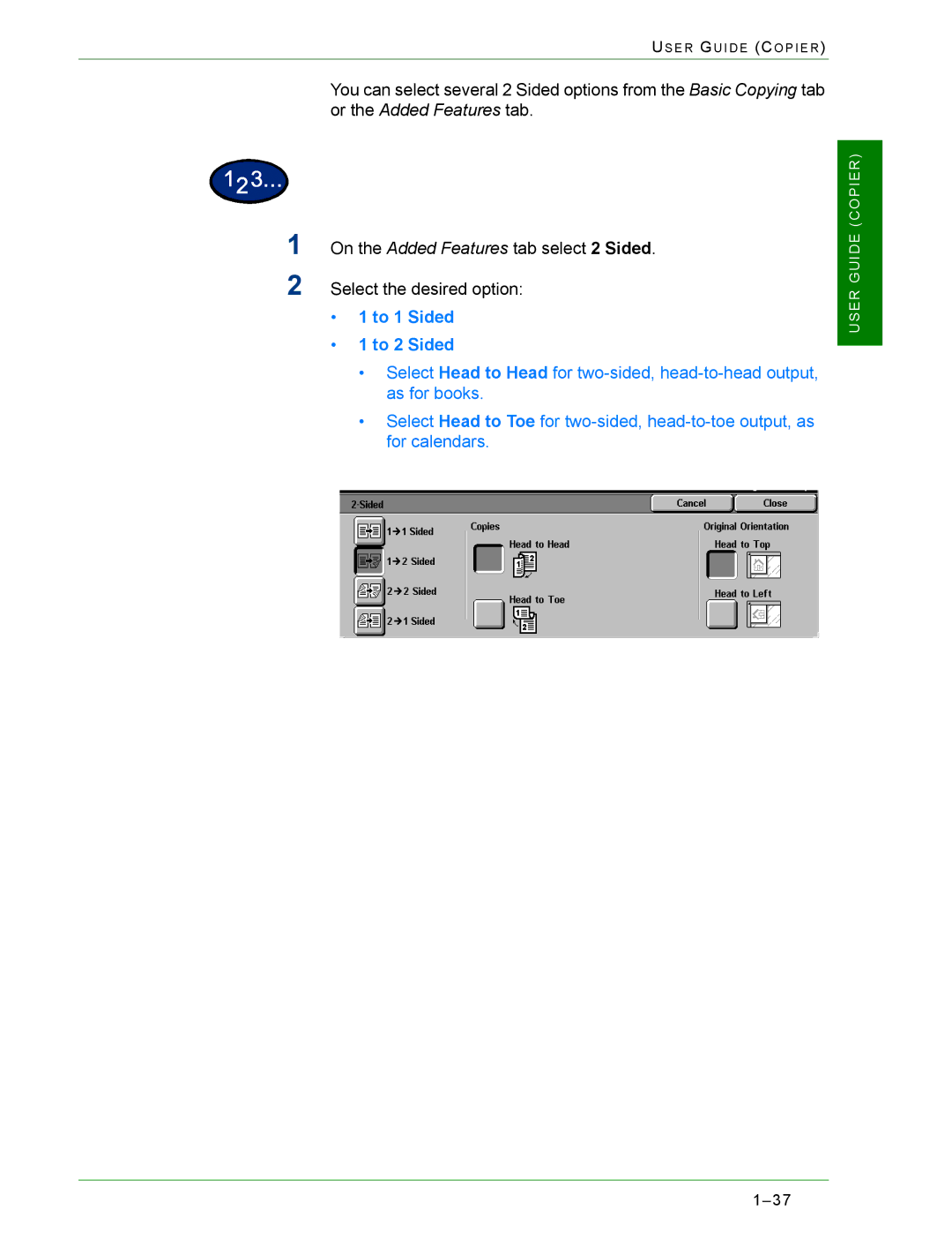 Xerox 2240, 1632 manual To 1 Sided To 2 Sided 