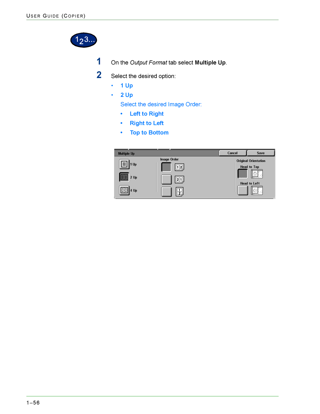 Xerox 1632, 2240 manual Left to Right Right to Left Top to Bottom 