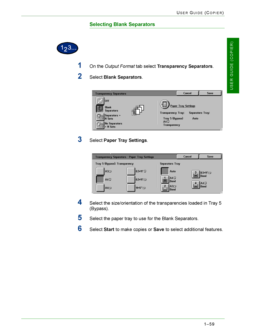 Xerox 2240, 1632 manual Selecting Blank Separators 