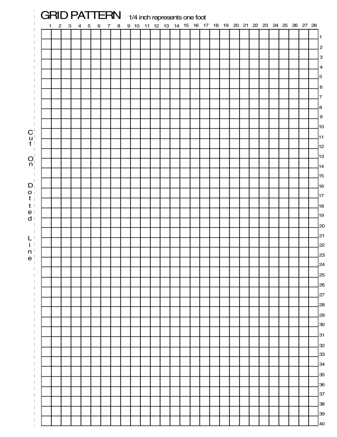 Xerox 180 IPS manual C u t O n D o t t e d L i n e, GRID PATTERN 1/4 inch represents one foot 