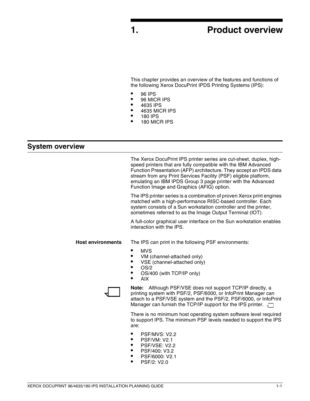 Xerox 180 IPS manual System overview 